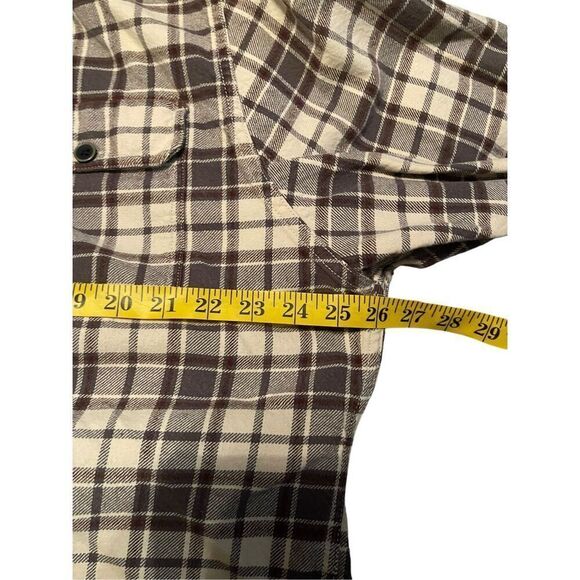 Jachs Mens Brown and Cream Plaid Long Sleeve Button-Up Flannel Shirt Size XXL - Picture 5 of 11